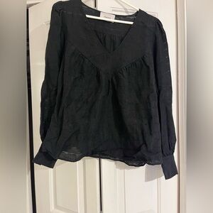 Elegant Black V-Neck Blouse